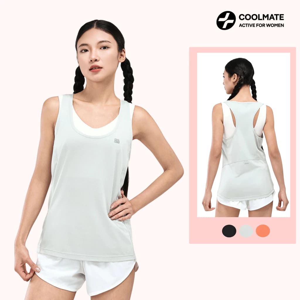 Áo Singlet thể thao nữ co giãn Slim Tee co giãn thoáng khí nhanh khô - Coolmate Active For Women